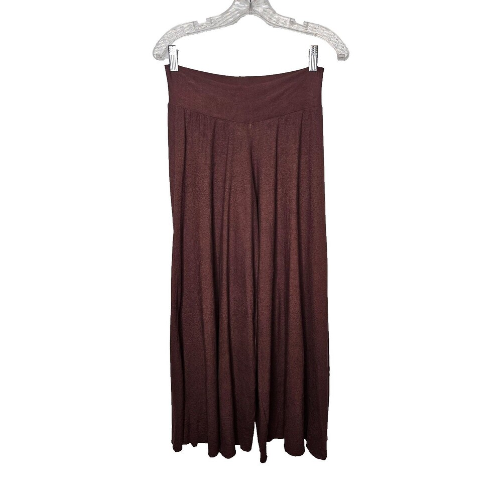 GAIA CONCEPTIONS Light Hemp Organic Cotton Wide Leg Pants Small Pull On Cacao